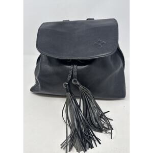 Patricia Nash Heritage Black P61701 Leather Backpack Purse With Tassels